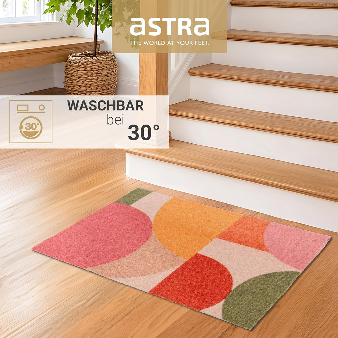 Astra rutschfeste Sauberlaufmatte innen - Grafik bunt 66 x 110 cm - Wohnraum Fussmatte Design - Extr