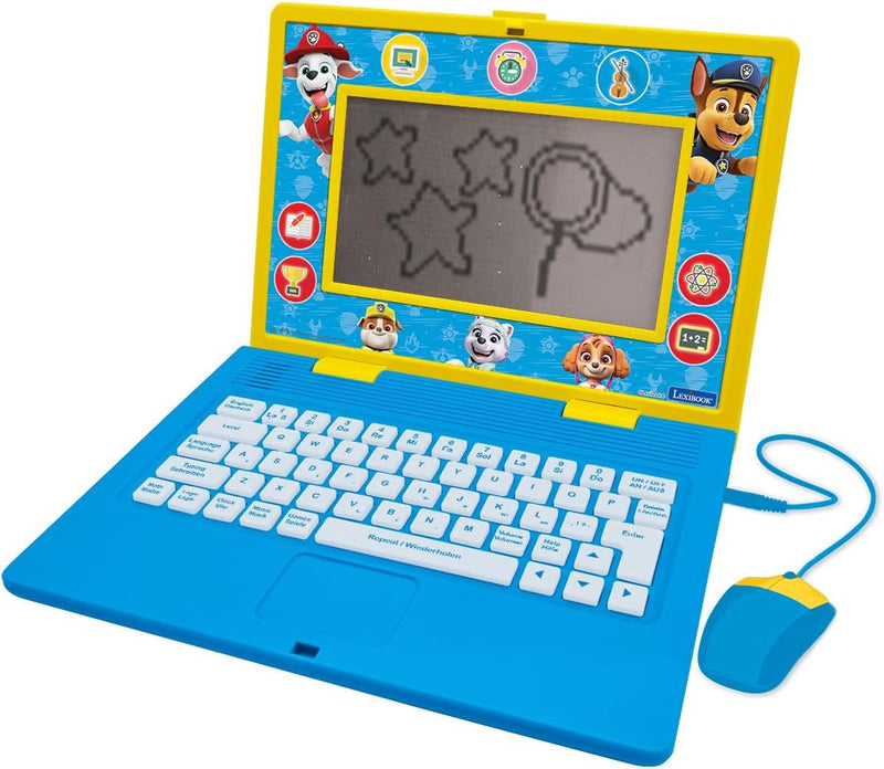 Lexibook, Paw Patrol, Zweisprachiger und pädagogischer Laptop Deutsch/Englisch, Spielzeug für Kinder