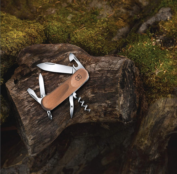 Victorinox, Taschenmesser, Evolution 10 Wood, 85 mm, braun (11 Funktionen, Klinge, Dosenöffner, Schr