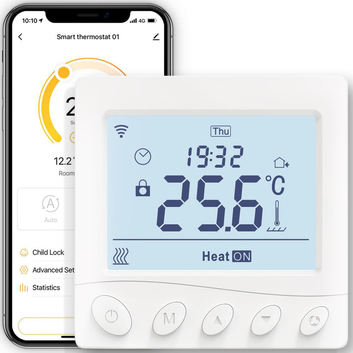 MOES Smart Thermostat Fussbodenheizung Elektrisch, Raumthermostat Fussbodenheizung WLAN Programmierb