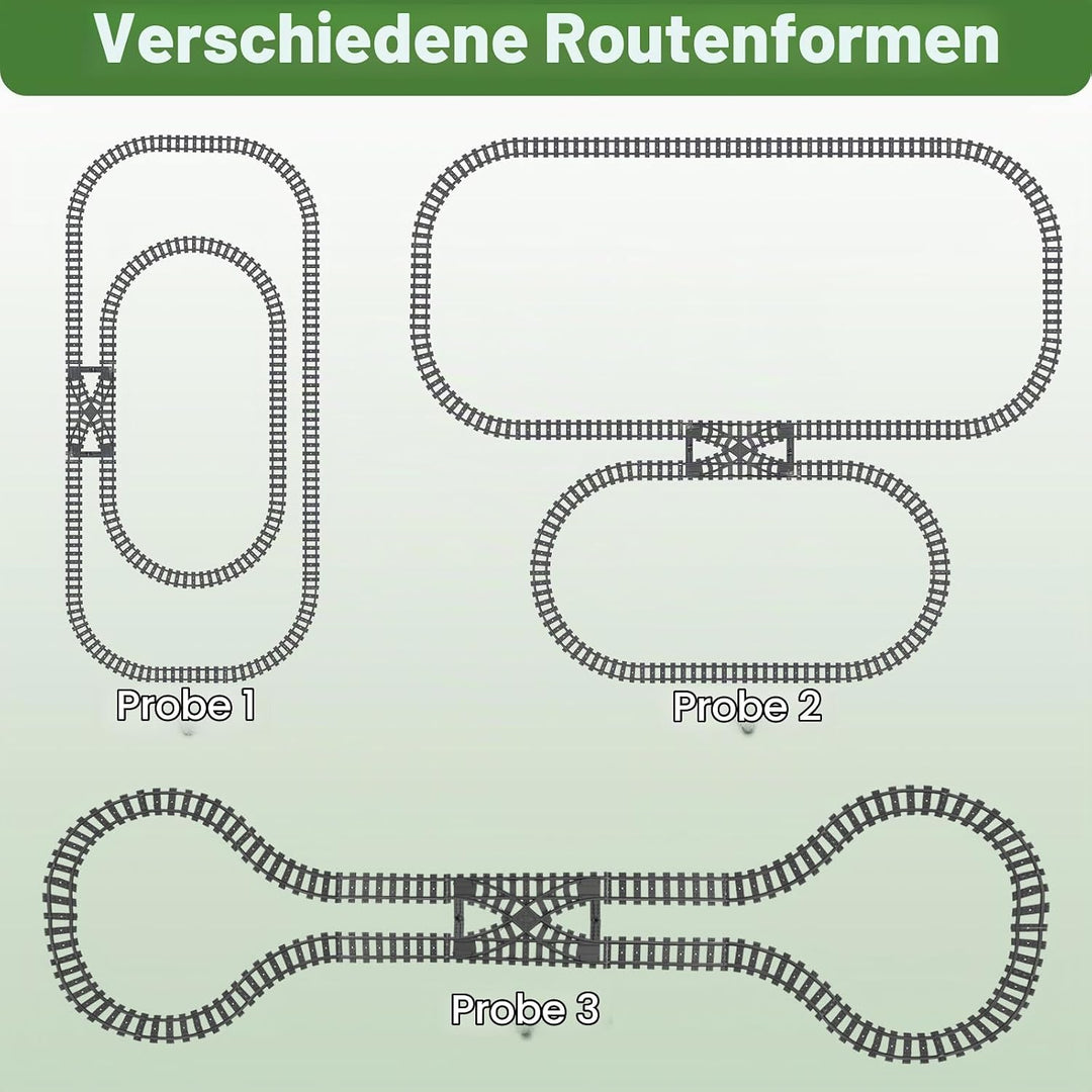 Bausteine Zug Schienen Set, 54 Stück City Zug Schienen Set, Bestehend aus Cross Track Gerade, Kurven