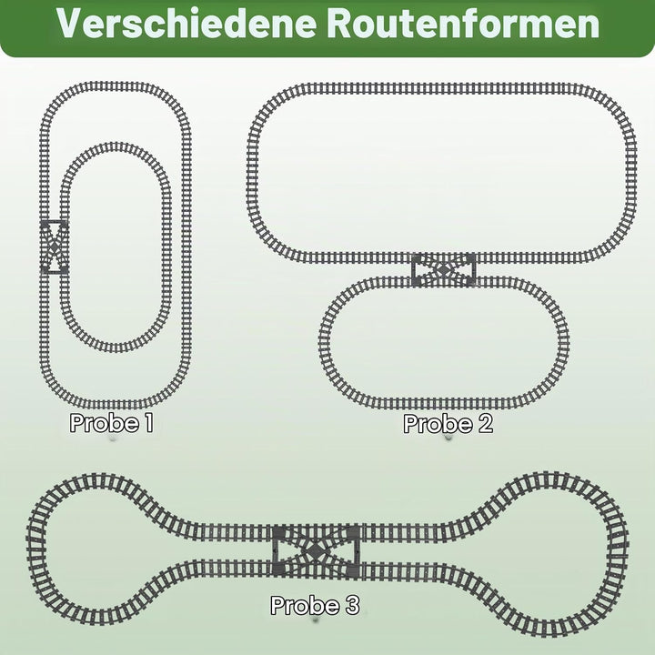 Bausteine Zug Schienen Set, 54 Stück City Zug Schienen Set, Bestehend aus Cross Track Gerade, Kurven
