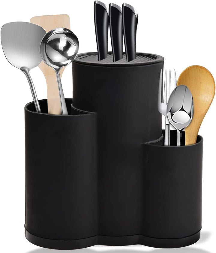 3-in Messerblock Ohne Messer, Universal runder Messerblockhalter unbestückt mit utensilienhalter, Me