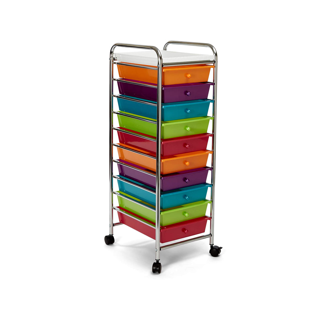Seville Classics 10 Schubladen Rollwagen 10 Schubladen 39 x 32.5 x 97 cm Mehrfarbig, 10 Schubladen 3