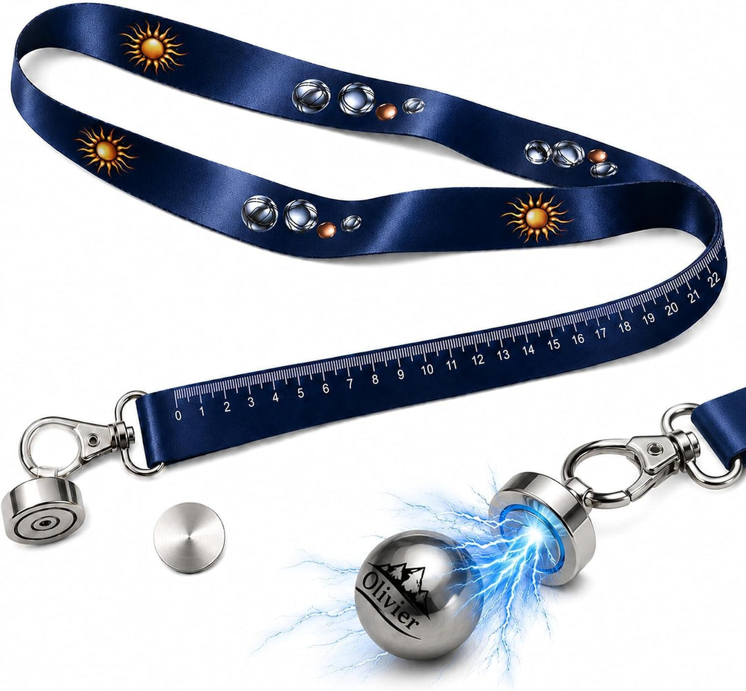 Pétanque-Kugeln, magnetisch, mit Magnet 2,5 cm und Schutzscheibe, Petanque, Zubehör, Riemen 65 cm, m