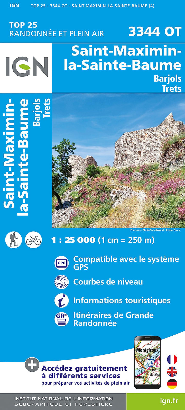 3344OT Saint Maximin la Sainte Baume (TOP 25), Karte