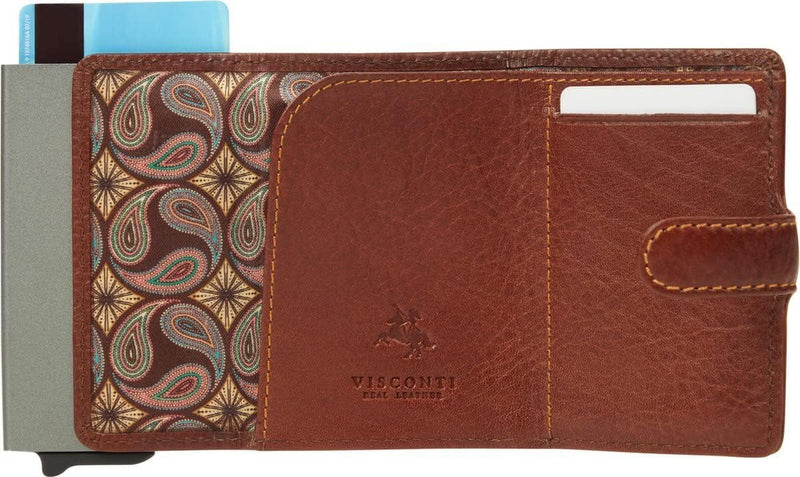 VISCONTI® Slim Wallet mit Münzfach & RFID-Schutz I Kartenetui bis 6 Karten I Kreditkartenetui klein