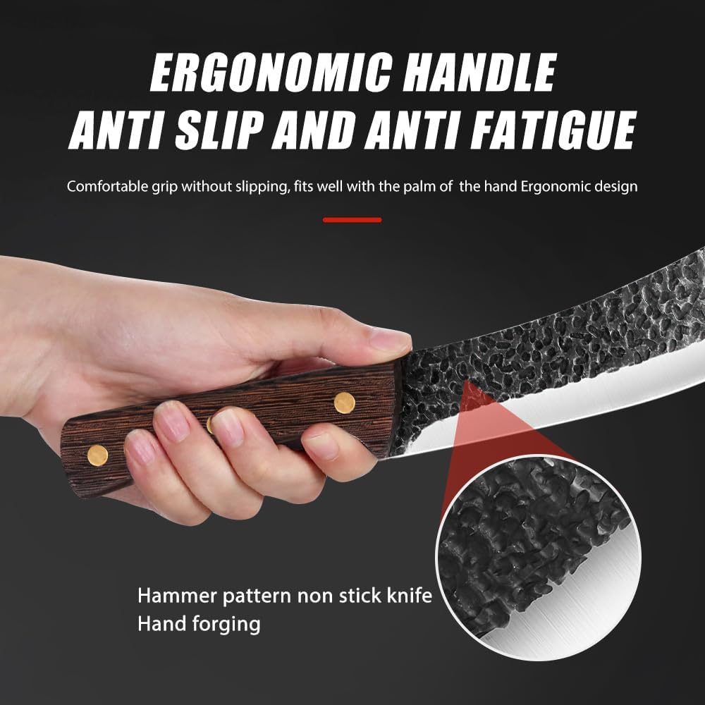 30cm Ausbeinmesser - Hochcarbonstahl Klinge mit 62° extrem scharfer Messer, Ergonomischem Griff, ide