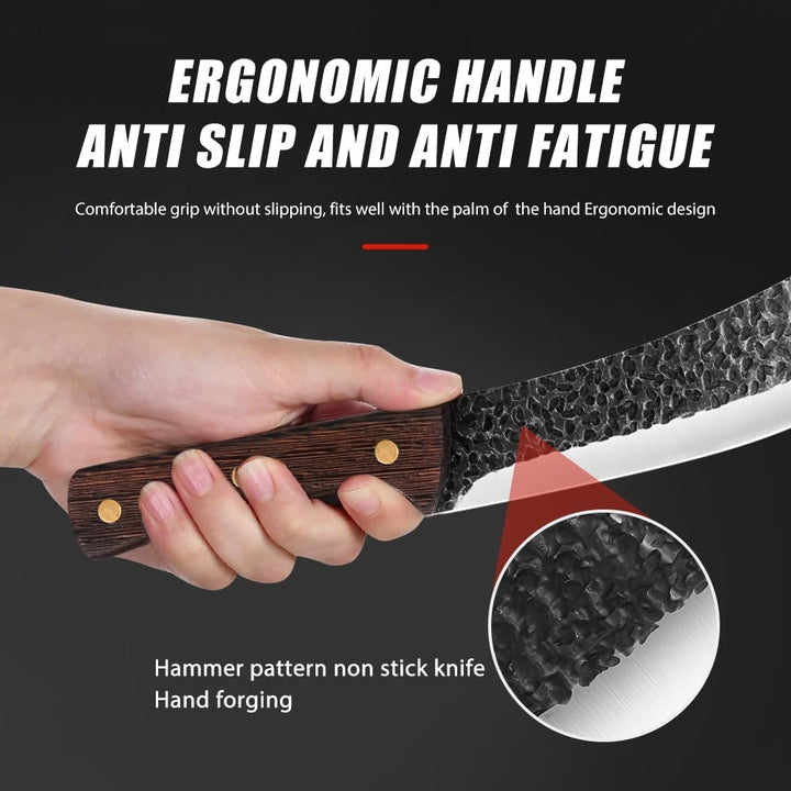 30cm Ausbeinmesser - Hochcarbonstahl Klinge mit 62° extrem scharfer Messer, Ergonomischem Griff, ide