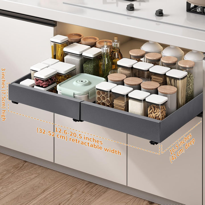 Teleskopschublade, Ausziehbare Schublade KüChe,KüChenschrank Organizer für KüChenschräNke, Schublade