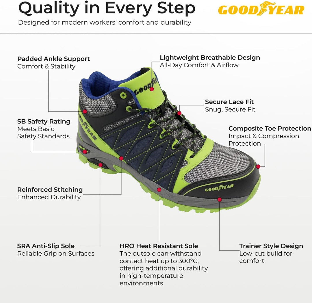 Goodyear Herren S1p Sra Sicherheitsstiefel, Yellow Blue, 45 EU Gelb Blau 45 EU, Gelb Blau 45 EU