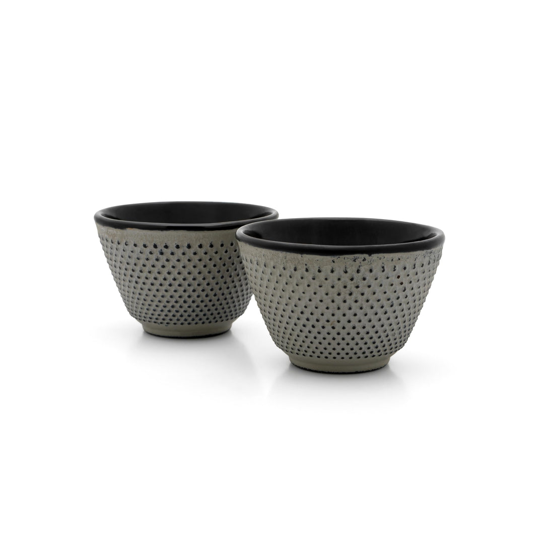 Bredemeijer kleine graue gusseiserne Teebecher Jang 2-teilig - Guss-Tassen Ø 7.8 cm