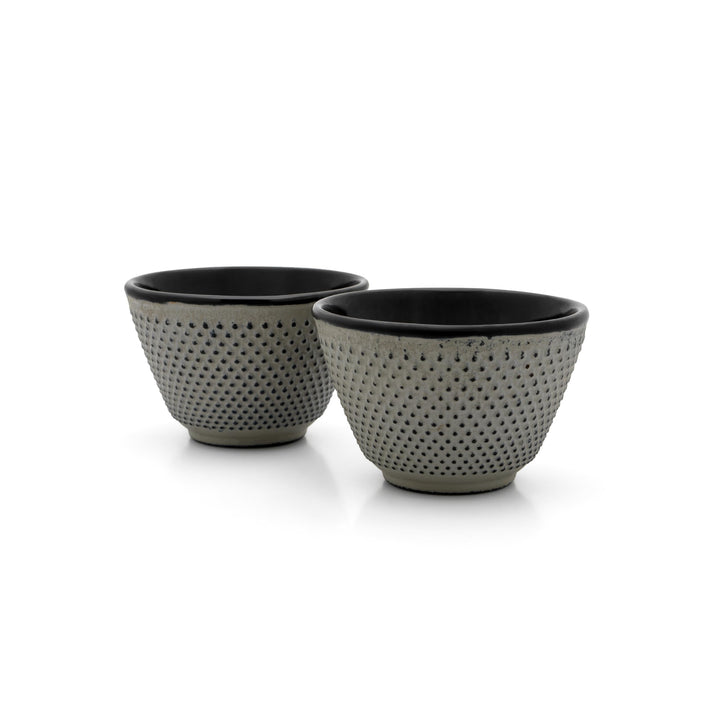 Bredemeijer kleine graue gusseiserne Teebecher Jang 2-teilig - Guss-Tassen Ø 7.8 cm