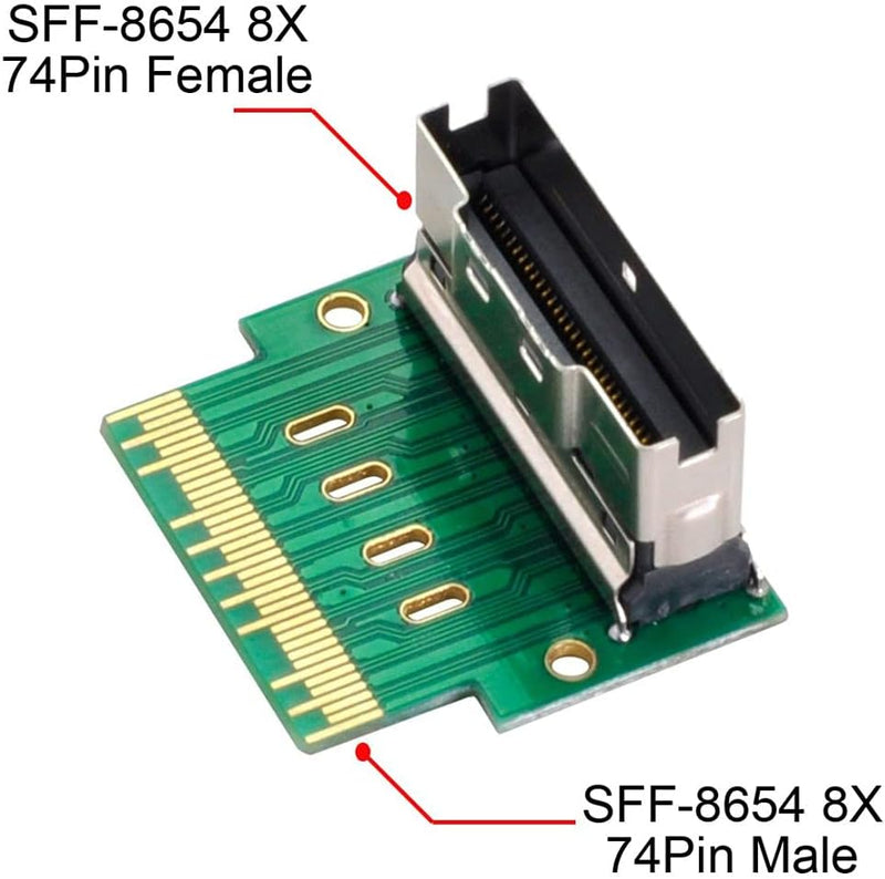 chenyang CY SFF-8654 PCI-E Slimline SAS 8i 74Pin Stecker auf SFF-8654 SAS 4.0 74Pin Buchse SFF-8654