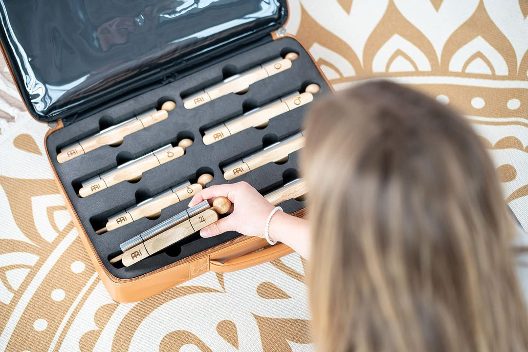 Sonic Energy Energy Chime Case – Professioneller Kunstleder-Koffer für 8 Sonic Energy Klangstäbe – f