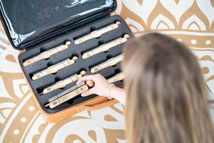 Sonic Energy Energy Chime Case – Professioneller Kunstleder-Koffer für 8 Sonic Energy Klangstäbe – f