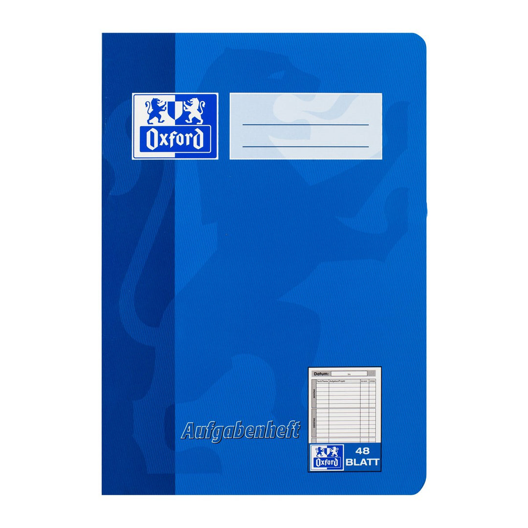 Oxford Aufgabenheft A5, Sonderlineatur, 48 Blatt, blau und violett, 10er Pack A5, 48 Blatt Aufgabenh
