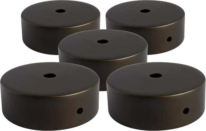 AMARCORDS - 5 Baldachin rosetten aus Metall, Farbe GLÄNZEND, Lampengehäuse komplett mit Kabelklemmen