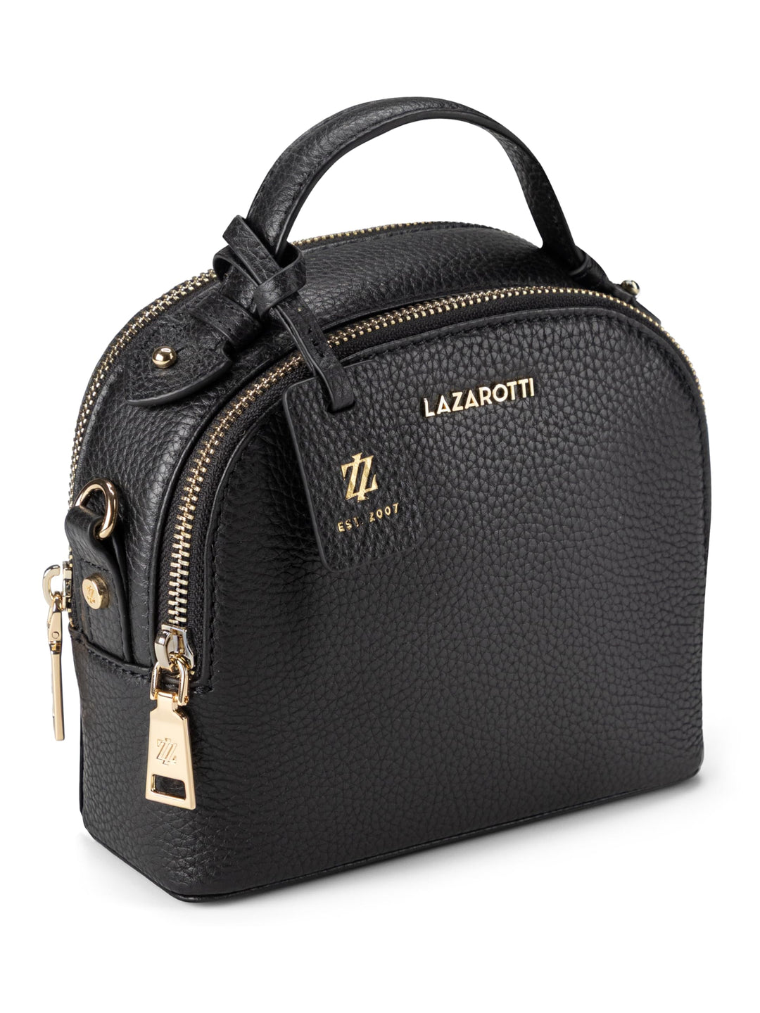 Lazarotti Bologna Leder Handtasche Damen | 2 Hauptfächer & abnehmbaren Tragegurt | mittelgrosse Henk