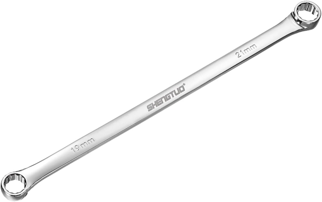 QUARKZMAN Doppelend-Ringschlüssel 19 X 21 Mm Metrisch 12-Punkt 0 Grad Versatz Extra Lang Doppelend-R