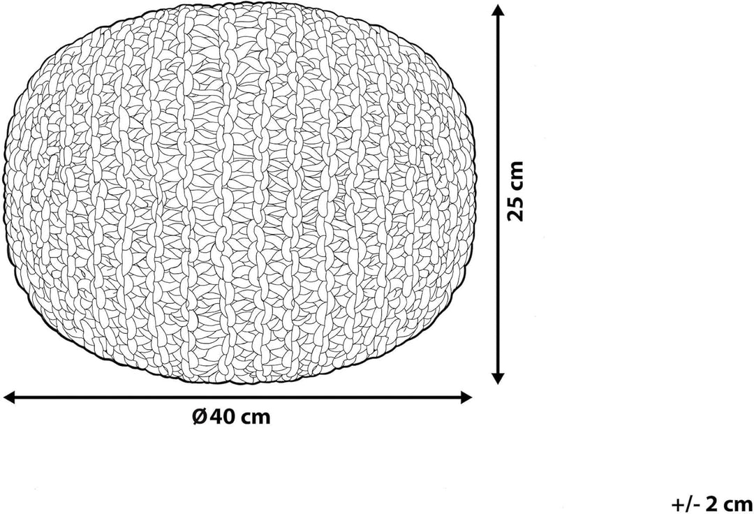 Geflochtener Strickpouf zum Sitzen Baumwolle braun rund 40 cm Modern Conrad
