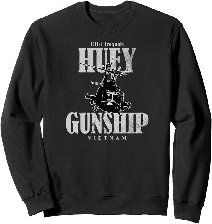 UH-1 Huey Gunship Vietnam (distressed) Sweatshirt