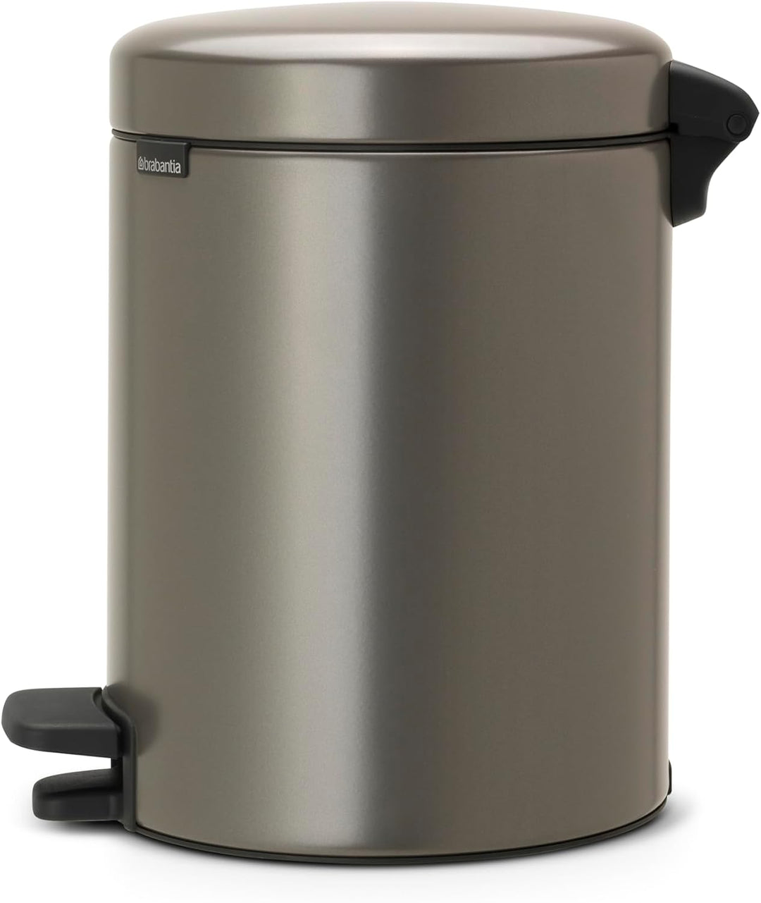 Brabantia Treteimer mit Inneneimer, 5L, aus Kunststoff, stahl, Platinum 5 Liter Platinum, 5 Liter Pl