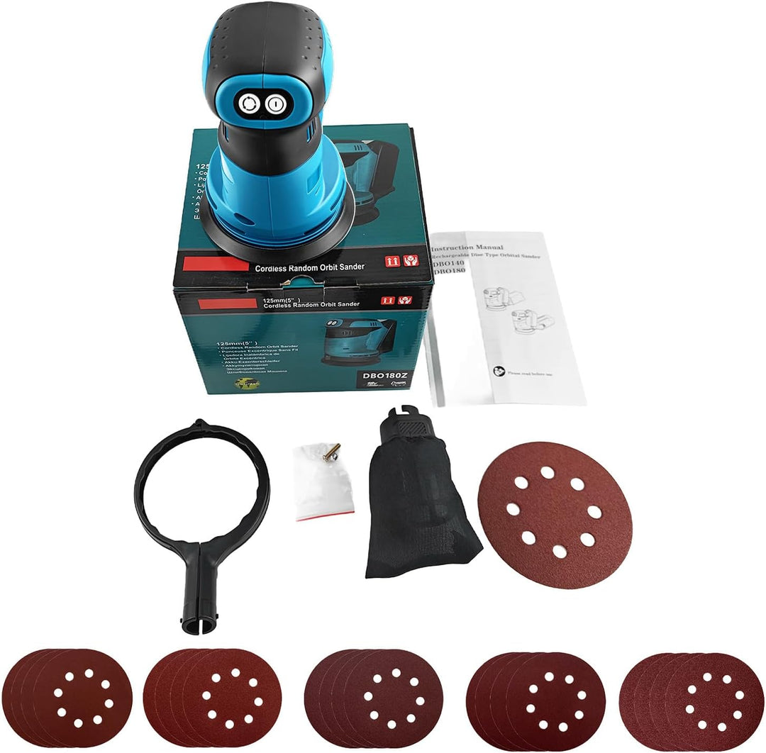 Roadtime 125mm Exzenterschleifer Schleifmaschine für Makita 18V(no Akku) | 20,000 U/min, 3 Geschwind