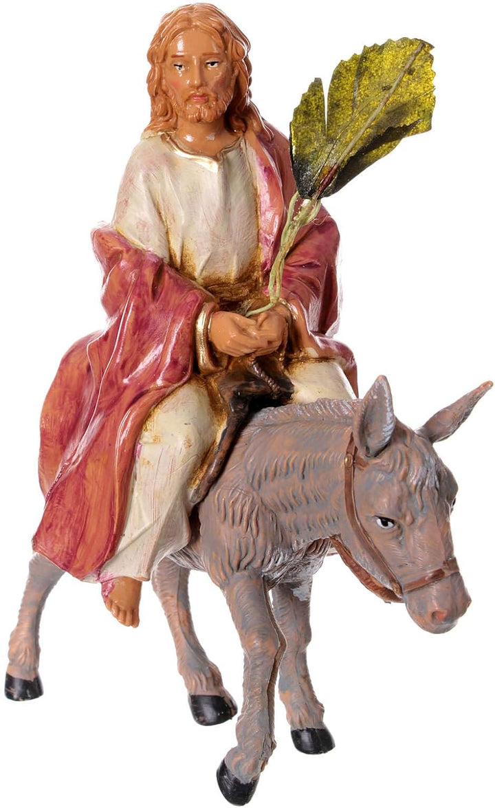 Holyart Einzug von Jesus in Jerusalem, Figur für Osterkrippe, PVC, Fontanini, 12 cm