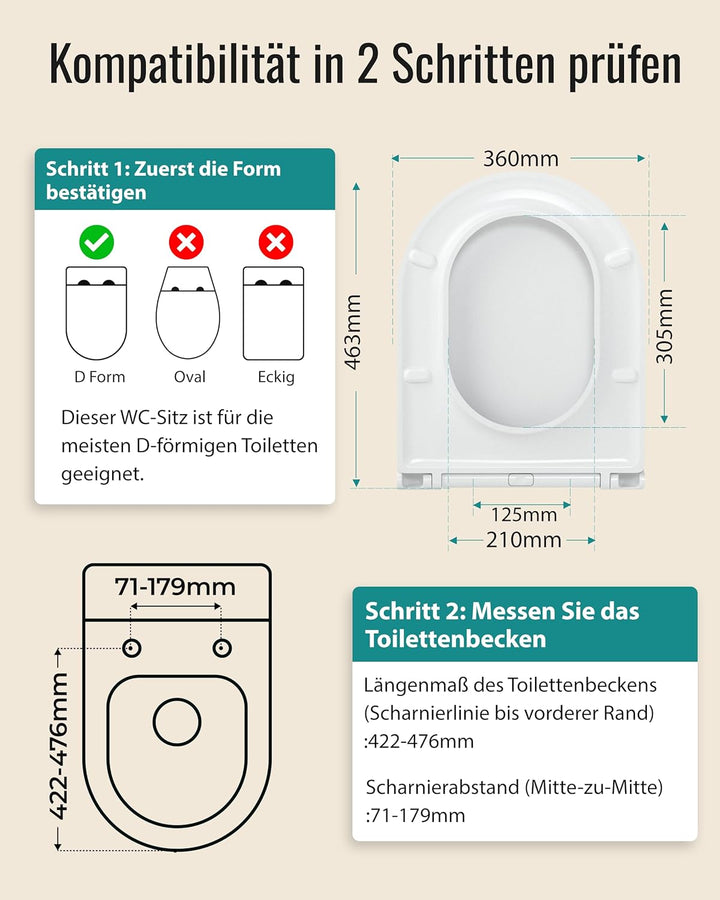 HySail Hochwertiger Toilettendeckel mit Absenkautomatik, Schnellverschluss und Hygienischer Oberfläc