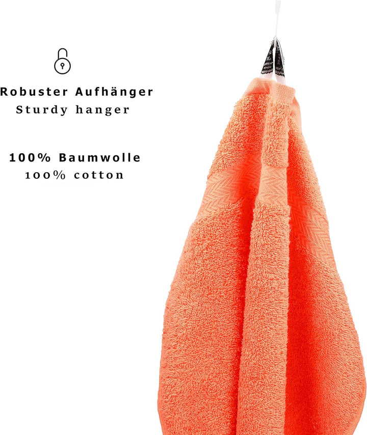 Betz 20 Stück Gästehandtücher Premium 100% Baumwolle Gästetuch-Set 30x50 cm Farbe orange, Orange