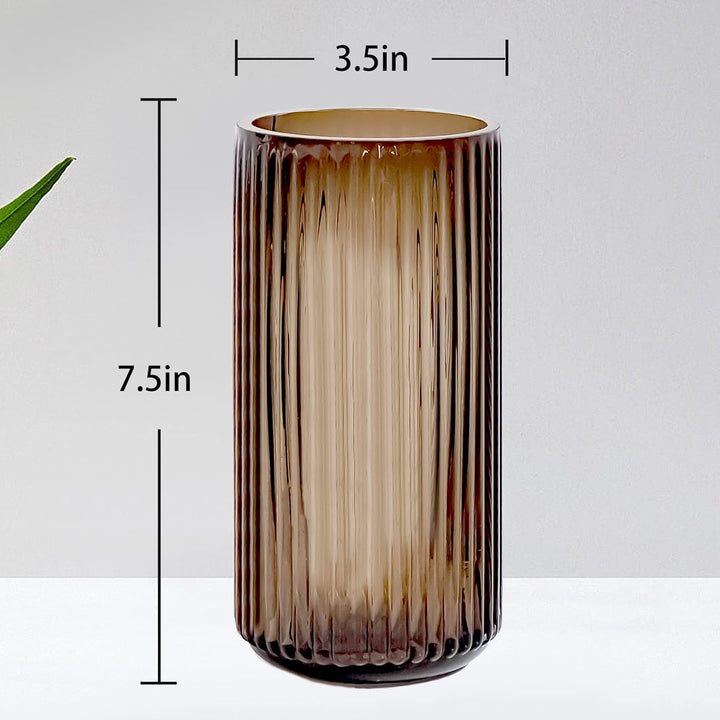 Muyan Glasvase für Blumen, vertikale gestreifte Blumenvase, Moderne Desktop-Dekoration, Blumenarrang