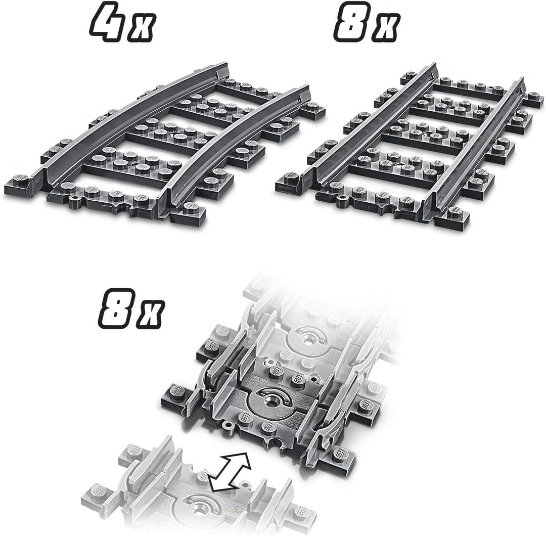 LEGO 60304 City Strassenkreuzung mit Ampeln, Bauset mit im Dunkeln leuchtenden Steinen & 60205 City