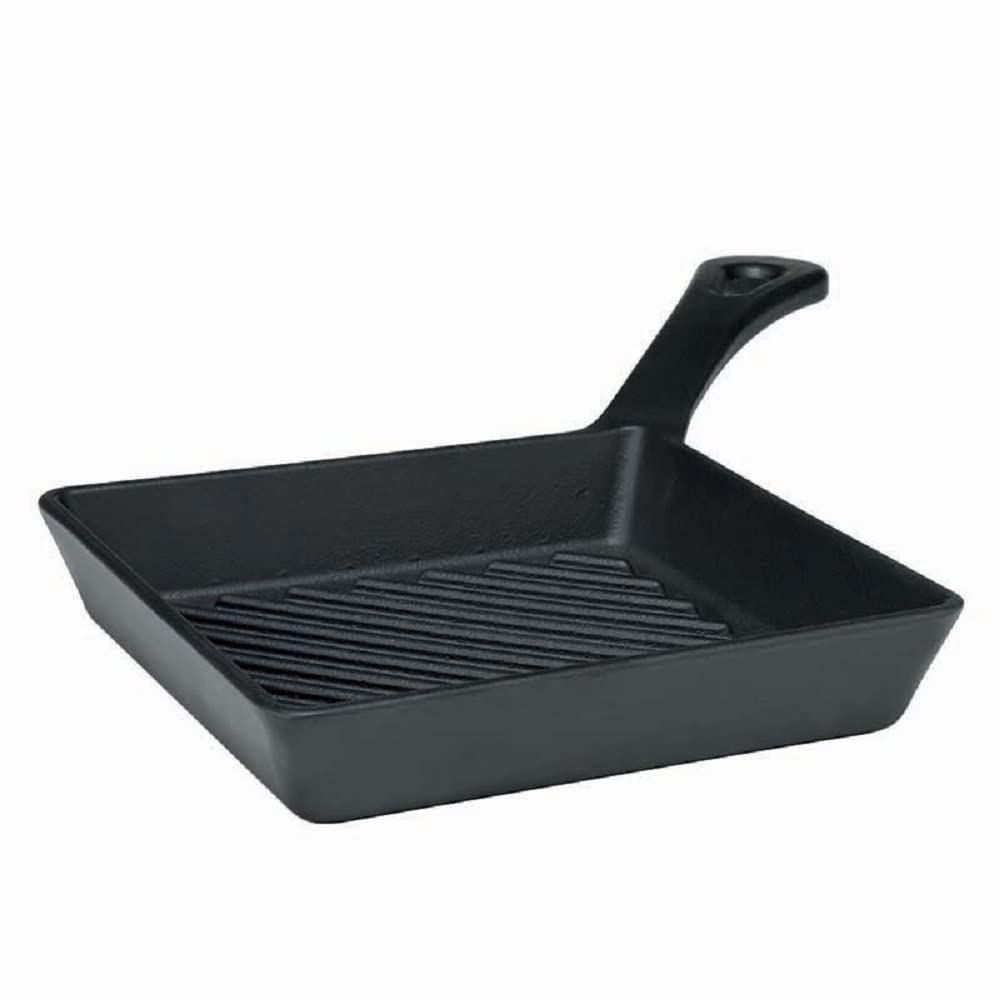 Töpfe Agnelli Mini Gitter mit Griff, aus Gusseisen, Graphit schwarz, 16 x 16 cm