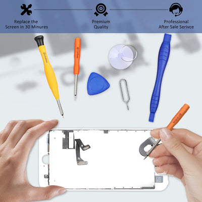 Yodoit Komplett Display für iPhone 7 LCD Bildschirm vormontiert weiss, Digitizer Montage Glas Touchs