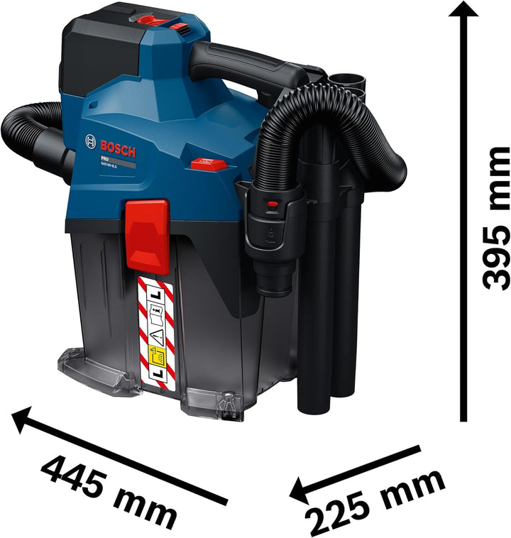 Bosch PRO 18V System Akku-Staubsauger GAS18V-6LS (inkl. flexiblem Schlauch, Winkelrohr, Fugendüse, B