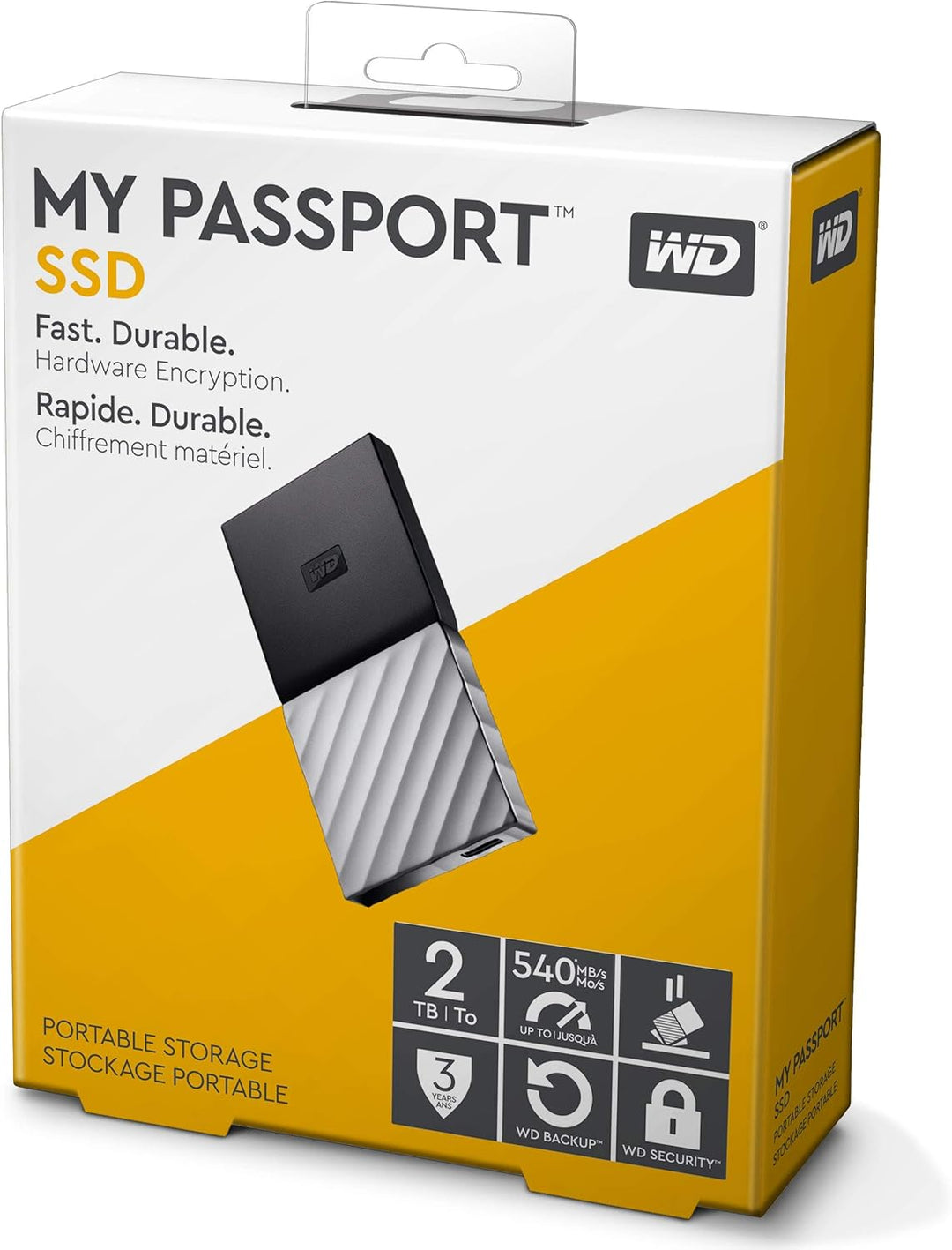 Western Digital WDBKVX0020PSL-WESN My Passport Portable SSD 2TB, Schwarz/Metallic