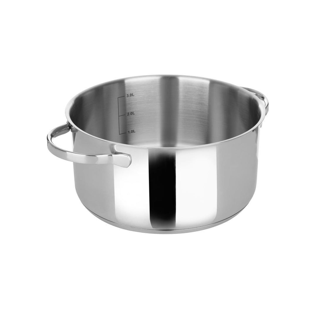 Moneta Allegro Casseruola 2m 22 cm in Acciaio Inox per tutti i Fuochi 3.9 Litri, Silber/Schwarz 22cm