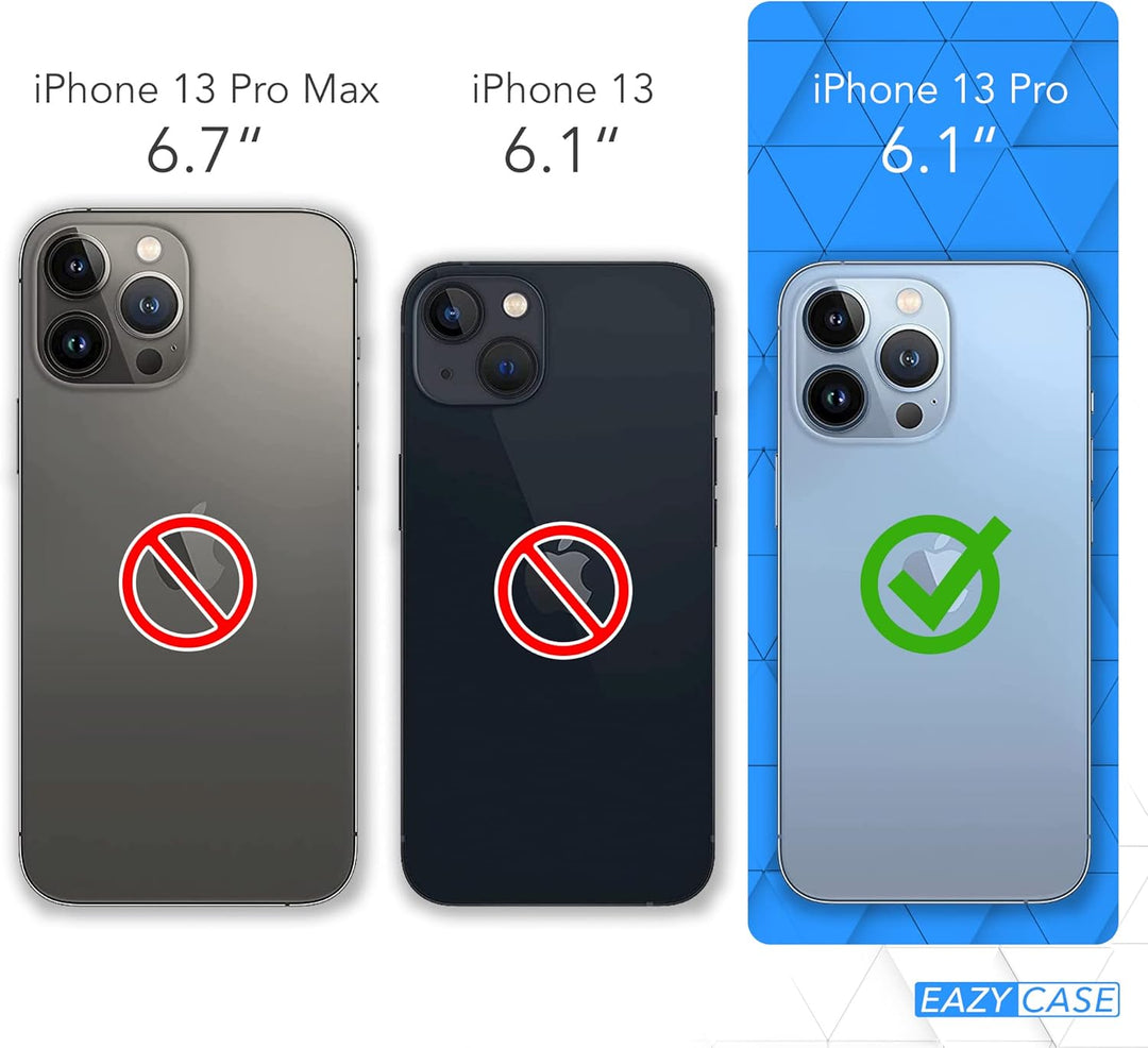 EAZY CASE Handykette kompatibel mit iPhone 13 Pro Handyhülle mit Metall Umhängeband und Ersatz Korde