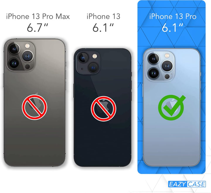 EAZY CASE Handykette kompatibel mit iPhone 13 Pro Handyhülle mit Metall Umhängeband und Ersatz Korde