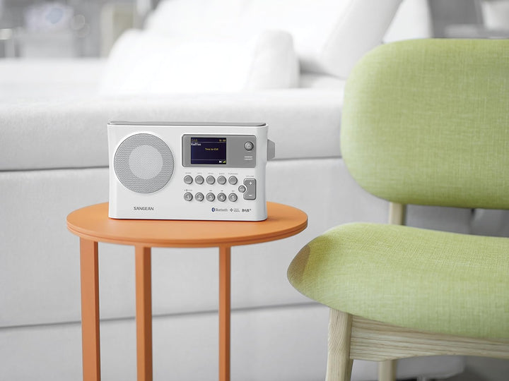 Sangean BTR-160 tragbares Digitalradio (DAB+/UKW-RDS/Bluetooth/Dual-Alarm) weiss