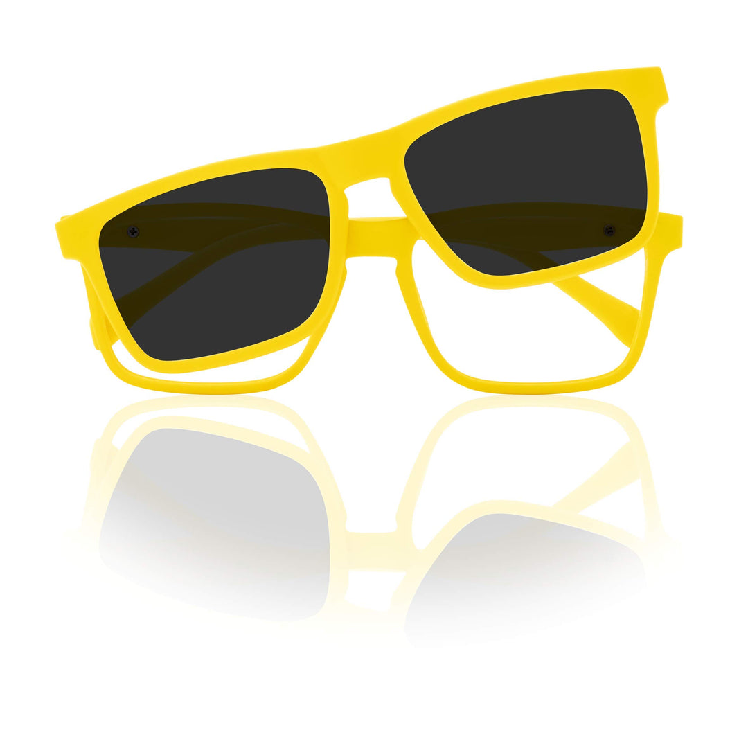 Unisex-Kinder Kids Clip On Sonnenbrille, Giallo, 42