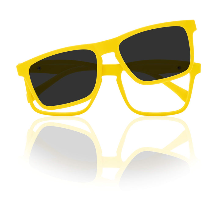 Unisex-Kinder Kids Clip On Sonnenbrille, Giallo, 42