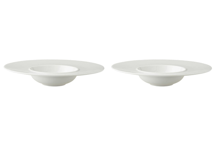 palmer White Delight Teller tief - 2er-Set - Porzellan - Ø 24 cm - weiss glänzend, rund gross modern