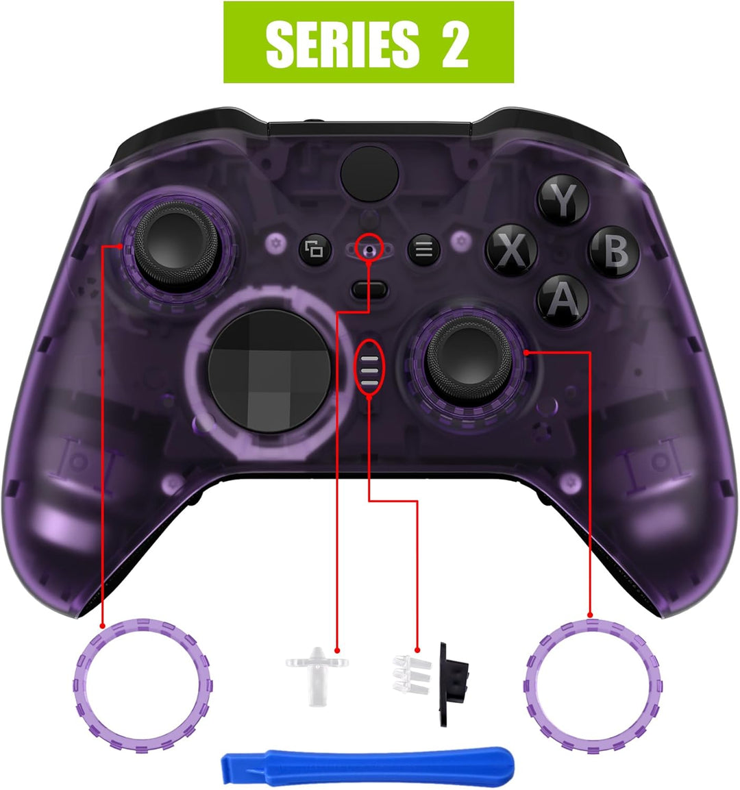 eXtremeRate Front Case für Xbox Elite Series 2/Series 2-Core Controller,DIY-Ersatz Hülle&Thumbstick