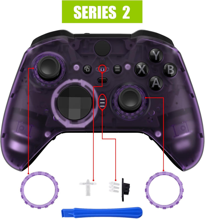 eXtremeRate Front Case für Xbox Elite Series 2/Series 2-Core Controller,DIY-Ersatz Hülle&Thumbstick