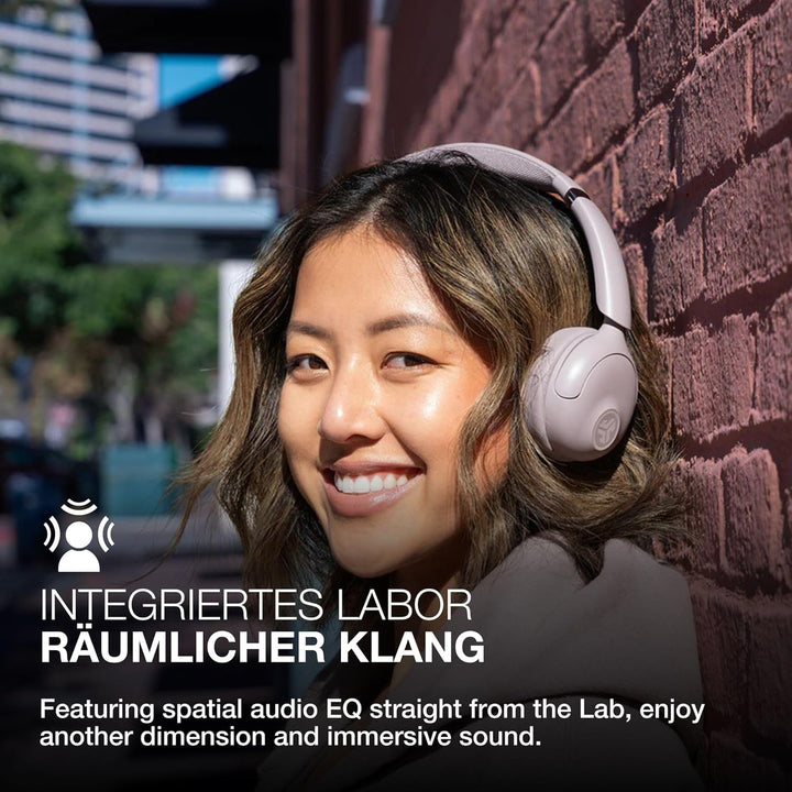 JLab Go Lux ANC Kopfhörer Noise Cancelling - Kabellose Bluetooth On Ear Kopfhörer mit Mikrofon, Akti