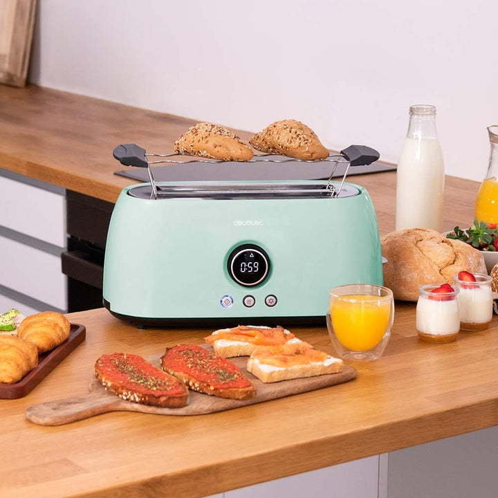 Cecotec Tostadora Digital ClassicToast 15000 Blue Extra Double. 1500 W, 2 Ranuras largas extraanchas