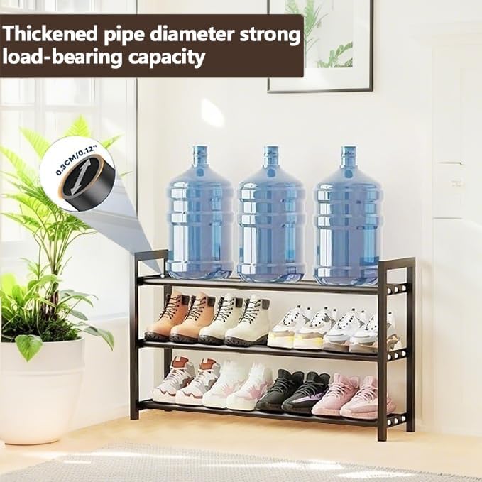 Erweiterbares Schuhregal, kleine Schuhaufbewahrung, schmale Schuhregale, Metall, schmales Schuhregal