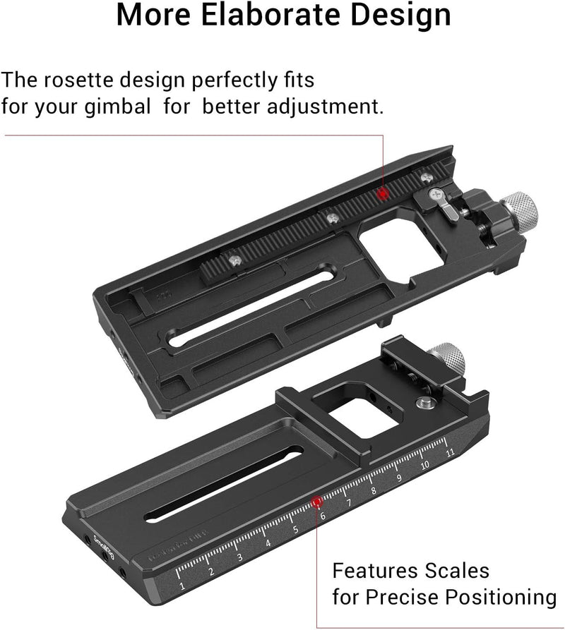 SMALLRIG RS2/RSC2/RS3/RS3 Pro Quick Release Plate Schnellwechselplatte mit Arca-Swiss für DJI RS 2/R